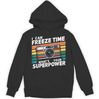 I Can Freeze Time What's Your Superpower Retro Camera Hoodie - Thegiftio UK