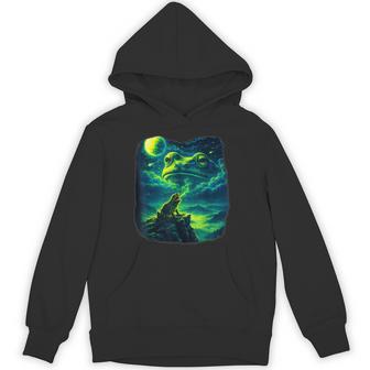 Frog Howling To Moon Frogs Howl At The Moon Parody Meme Hoodie - Thegiftio UK