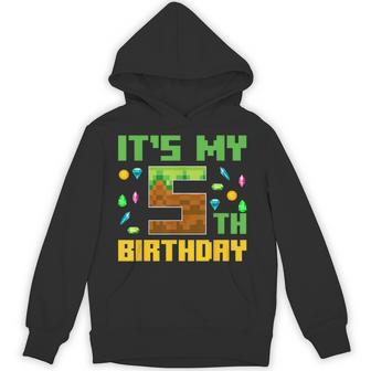 Birthday Boy It's My 5Th Birthday Video Game Pixel Hoodie - Thegiftio UK