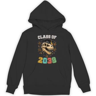 Class Of 2039 Grow With Me Dinosaur Graduation Skull Hoodie | Seseable UK