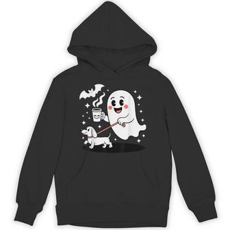 Dachshund Ghost Halloween Spooky Season Weenie Dog Hoodie - Thegiftio UK