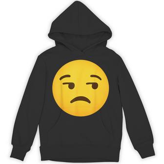 Emoticon Unamused Face Dissatisfied Side-Eye Meh Hoodie - Thegiftio UK