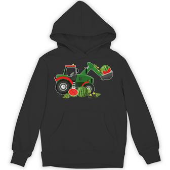 Farm Tractor Watermelon Farmer Watermelon Day Summer Hoodie - Thegiftio UK