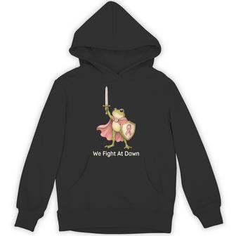 We Fight At Dawn Frog Breast Cancer Awareness Hoodie - Thegiftio UK