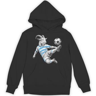 Goat Playing Soccer Fan Vintage Animal Football Humor Hoodie - Thegiftio UK