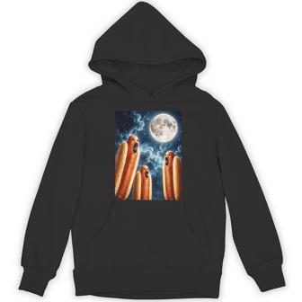 Hot Dogs Howling At Full Moon Space Meme Hoodie - Thegiftio UK