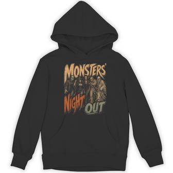 Monsters Night Out Halloween Classic Monster Squad Hoodie - Thegiftio UK