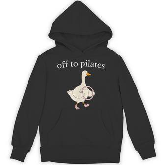 Pilates Goose Off To Pilates Ring Grip Socks Humor Hoodie - Thegiftio UK