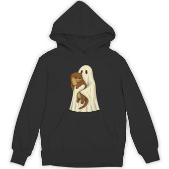 Spooky Otter Lover Cute Otter And Ghost Halloween Hoodie - Thegiftio UK