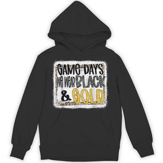 On Gameday Football We Wear Gold And Black Leopard Print Hoodie - Thegiftio UK