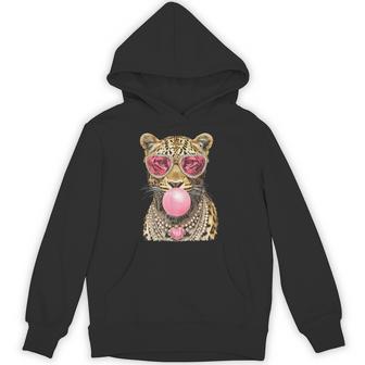 Glam Leopard With Bubblegum Boujee Feline Animal Sassy Hoodie - Thegiftio UK