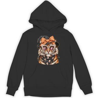 Glam Tiger With Pearls Sunglasses Boujee Animal Halloween Hoodie - Thegiftio UK