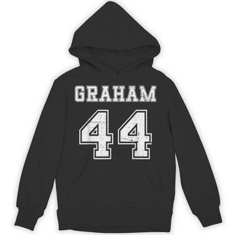 Graham Vintage Jersey Text Graphic Number 44 For Sport Hoodie - Thegiftio UK