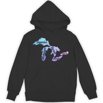 Great Michigan Lakes Map Vintage Pride Hoodie - Thegiftio UK