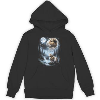 Guinea Pig Howling At Moon 90'S Retro Hoodie - Thegiftio UK