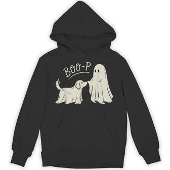 Halloween Boop Ghost Dog Spooky Season Dog Lover Hoodie - Thegiftio UK