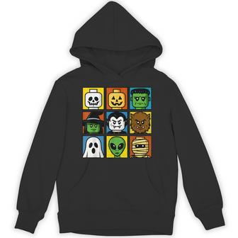 Halloween Building Brick Head Costume Face Kids Boys Hoodie - Thegiftio UK