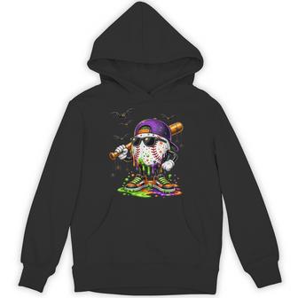 Halloween Drip Baseball Lifestyle Mascot Boys Kids Hoodie - Thegiftio UK