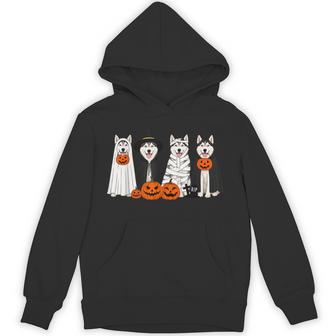 Halloween Husky Dog Spooky Costume Pumpkin Hoodie | Seseable UK