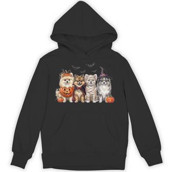 Halloween Pomeranian Squad Pumpkin Vampire Mummy Witch Dog Hoodie - Thegiftio UK