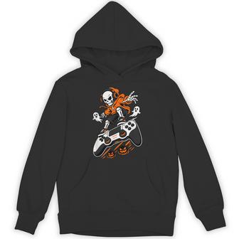 Halloween Skeleton Gamer Ns Boys Video Gaming Boys Hoodie - Thegiftio UK