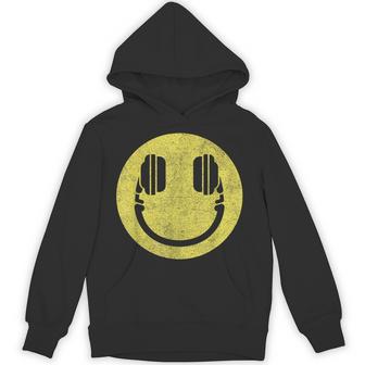 Happy Face Headphones – Audiophile Smile Music Lover Hoodie - Thegiftio UK