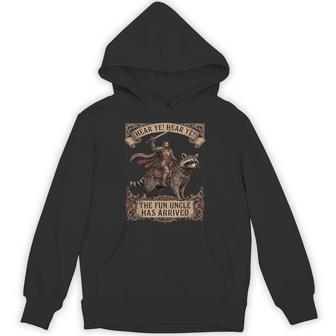 Hear Ye The Fun Uncle Has Arrived Raccoon Uncle Knight Hoodie - Thegiftio UK