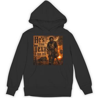 He's From Texas I Can Tell Halloween Chainsaw Horror Hoodie - Thegiftio UK