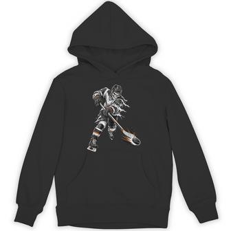 Hockey Skeleton Halloween Boys Halloween Boys Hockey Hoodie - Thegiftio UK