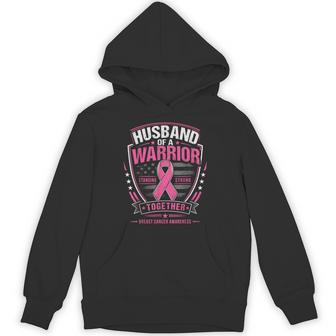 Husband Of A Warrior Breast Cancer Awareness Support Pink Hoodie - Thegiftio UK