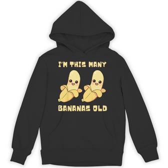 I'm This Many Bananas Old Banana 2Nd Birthday 2 Years Old Hoodie - Thegiftio UK