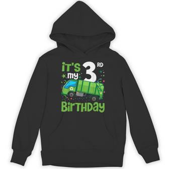 It's My 3Rd Birthday Garbage Truck 3 Year Old Birthday Boy Hoodie - Thegiftio UK
