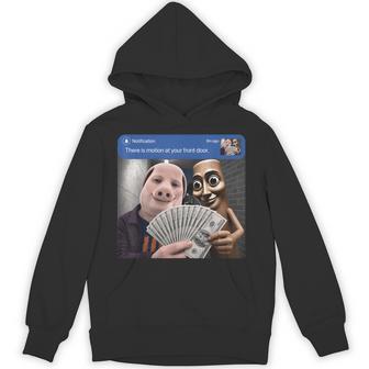 John Pork And Tung Tung Tung Sahur Front Door Motion For Kid Hoodie - Thegiftio UK