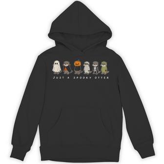 Just A Spooky Otter Pumpkin Ghost Mummy Skeleton Halloween Hoodie - Thegiftio UK