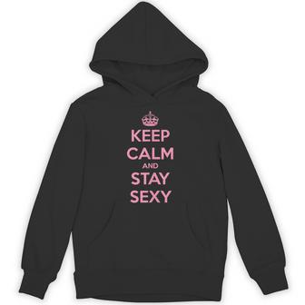 Keep Calm And Stay Sexy Adult Humor Crown Parody Sleeveless Hoodie - Thegiftio UK