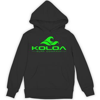 Koloa Surf Classic Green Wave Logo Graphic Hoodie - Thegiftio UK