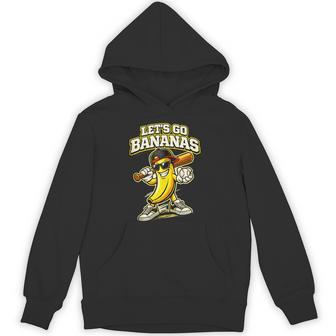 Let’S Go Bananas Baseball Banana Graphic Retro Vintage Hoodie | Seseable UK