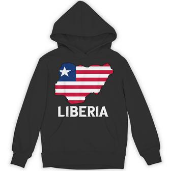 Liberia Map Liberian Flag Liberian Roots Liberian Pride Hoodie - Thegiftio UK