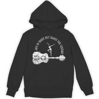 Life Is Short Music Lover But Sweet For Certain Retro Guitar Hoodie - Thegiftio UK
