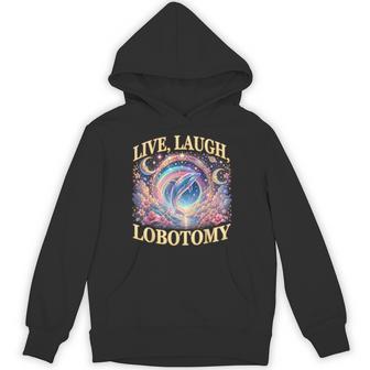 Live Laugh Lobotomy Dolphin Meme Hoodie - Thegiftio UK