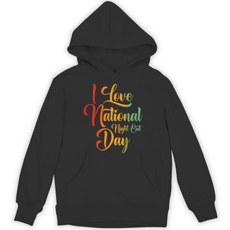 I Love National Night Out Day Hoodie - Thegiftio UK