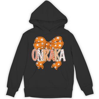 I Love Onraka First Name Personalized Coquette Bow Hoodie - Thegiftio UK
