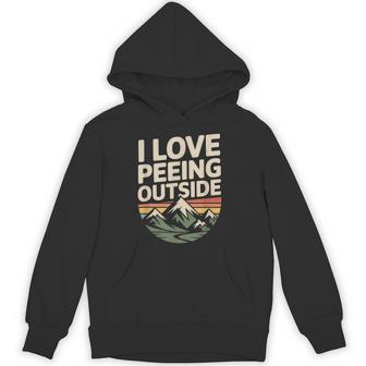 I Love Peeing Outside Mountain Scene Hoodie - Thegiftio UK