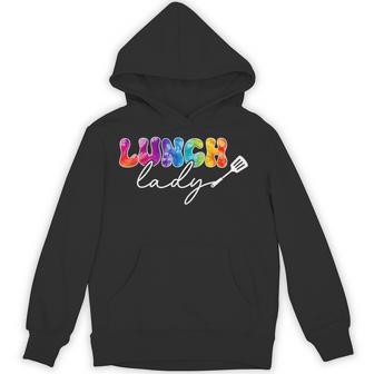 Lunch Lady Tie Dye Pocket Back To School Cafeteria Staff Hoodie - Thegiftio UK