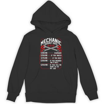 Mechanic Hourly Rate Car Auto Repairman Labor Rates Hoodie - Thegiftio UK