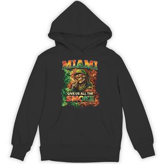 Miami Smokey Rasta Quote Cool 305 Skeleton City Pride Hoodie - Thegiftio UK