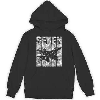Military Fighter Jet Camo Seven Year Old Boys 7Th Birthday Hoodie - Thegiftio UK