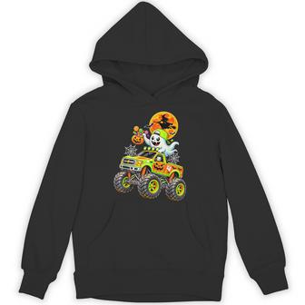 Monster Truck Spooky Ghost Halloween For Boys Hoodie - Thegiftio UK