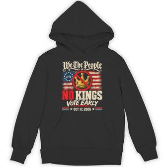 No Kings Vote Early Oct 17 2026 We The People Crossed Crown Hoodie - Thegiftio UK