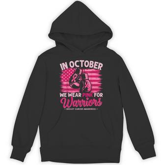 In October We Wear Pink Breast Cancer Awareness For Warriors Hoodie - Thegiftio UK